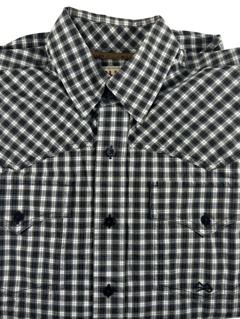 Miller Ranch Cinch Mens Size Small Black Plaid Western Shirt Cotton Cowboy